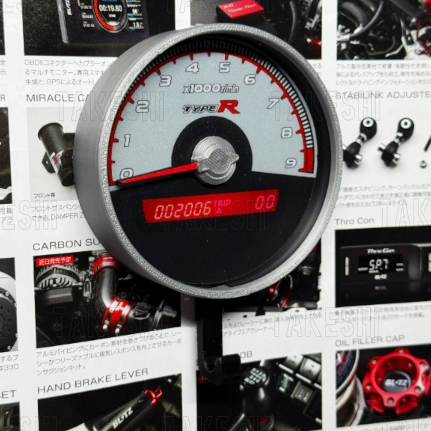 TAKESHI 武藤車藝|HONDA CIVIC TYPE R FD2|重量聯動轉速表鑰匙掛勾