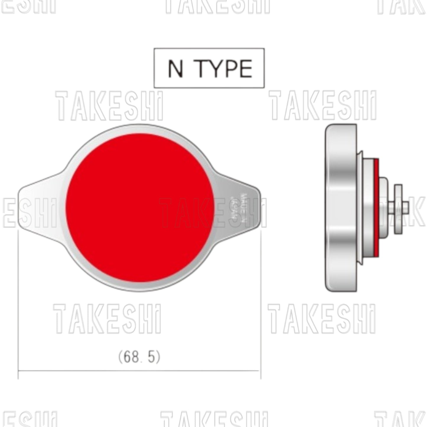 HKS｜RADIATOR CAP 水箱蓋｜日本原裝進口｜1.1Bar｜N小頭／S大頭