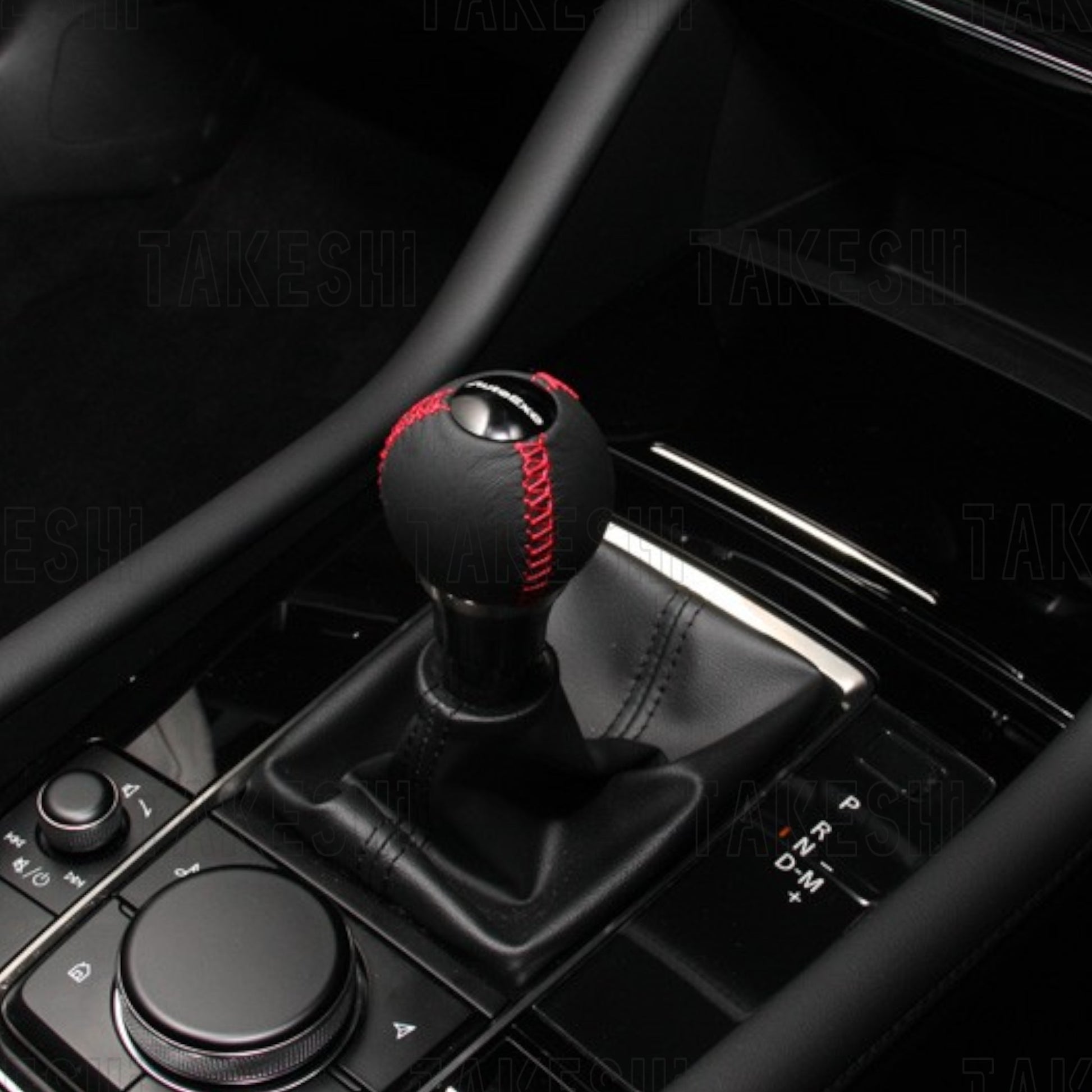 AutoExe｜自排專用真皮紅線排檔頭｜MAZDA2 / MAZDA3 / CX-3 / CX-30 / CX｜日本製｜原裝進口