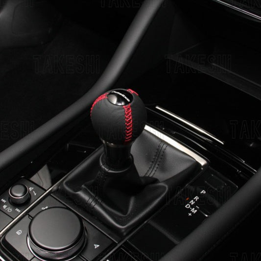 AutoExe｜自排專用真皮紅線排檔頭｜MAZDA2 / MAZDA3 / CX-3 / CX-30 / CX｜日本製｜原裝進口