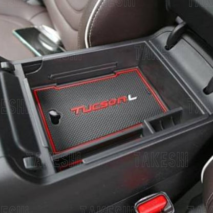 TAKESHI 武藤車藝｜20–24 HYUNDAI TUCSON 中央扶手收納盒｜專車專用｜雙層收納 含止滑墊