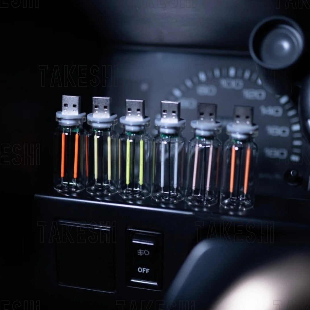 TAKESHI 武藤車藝｜LED 鎢絲燈泡造型 車內氣氛燈｜USB 觸控調光