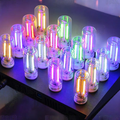 TAKESHI 武藤車藝｜LED 鎢絲燈泡造型 車內氣氛燈｜USB 觸控調光