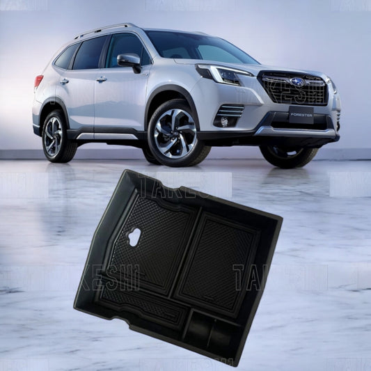 TAKESHI 武藤車藝｜19–24 SUBARU FORESTER 中央扶手收納盒｜森林人 專用 雙層收納｜含止滑墊