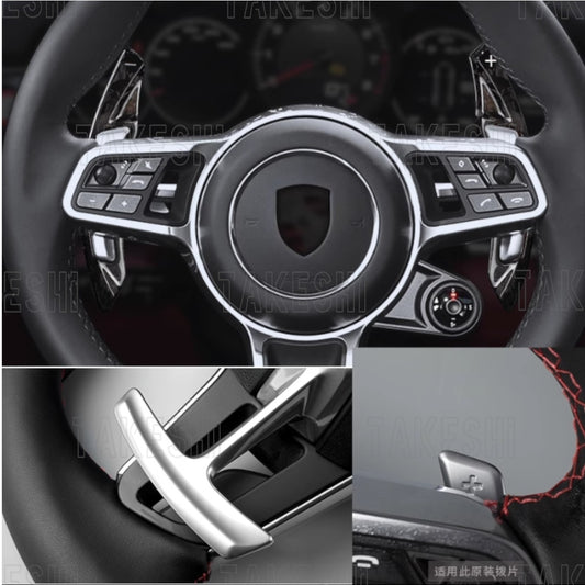 TAKESHI 武藤車藝｜PORSCHE T-CARBON 碳纖維換檔撥片｜保時捷專用 原廠樣式對應｜911／CAYENNE／MACAN