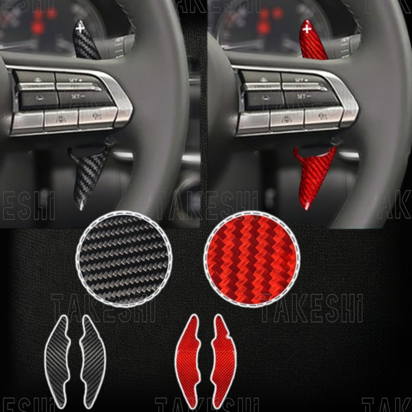 TAKESHI 武藤車藝｜19–25 MAZDA MAZDA3 CX-30 碳纖維換檔撥片｜BP｜專車專用｜碳纖維貼片