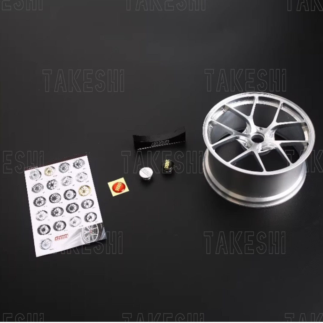 TAKESHI 武藤車藝｜BBS RIS 1:5 鋁合金鍛造鋁圈模型｜高仿真輪圈擺件