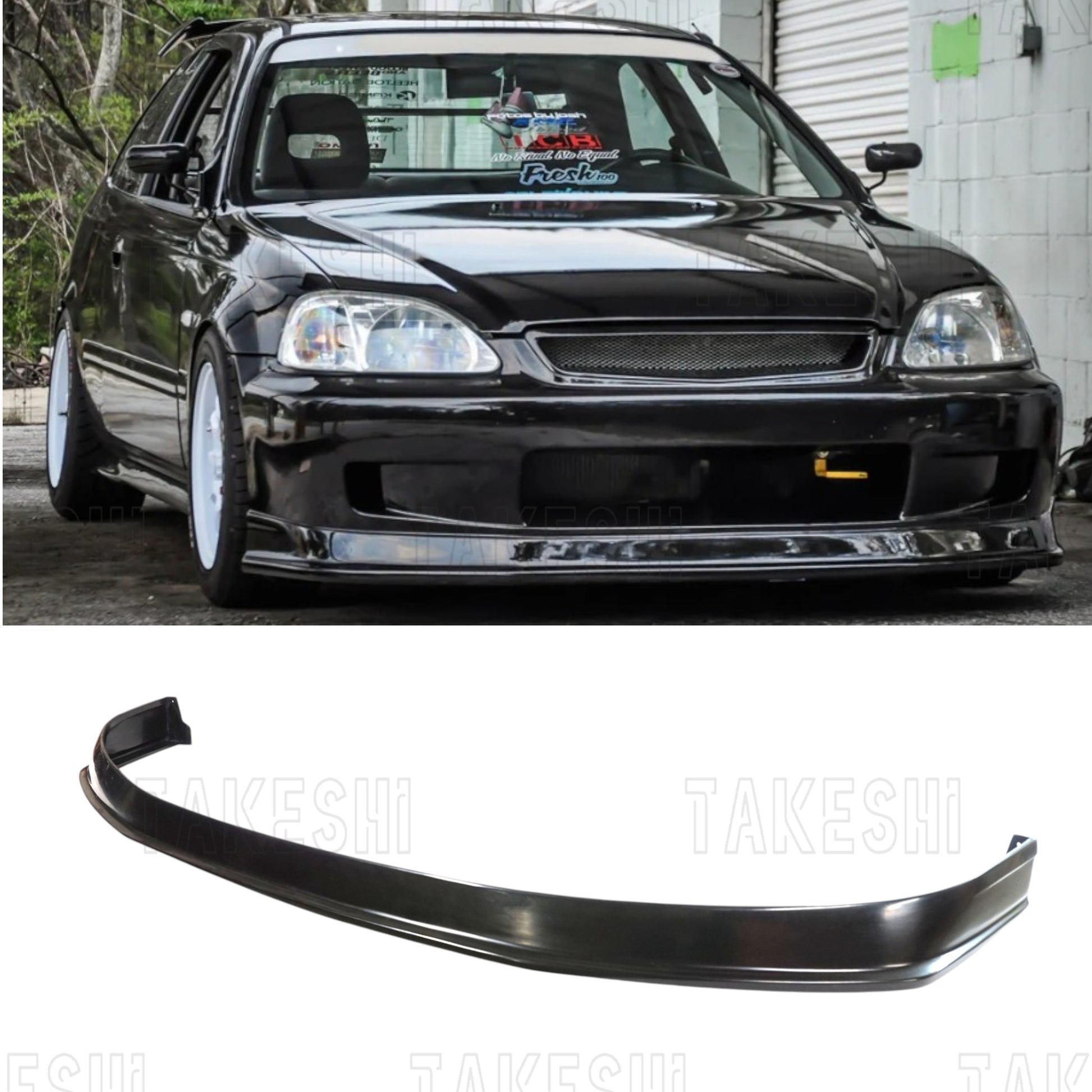 TAKESHI 武藤車藝｜99–00 HONDA CIVIC K8 小改款 JB 前下巴｜PU 空力套件｜K8 專用 前下擾流