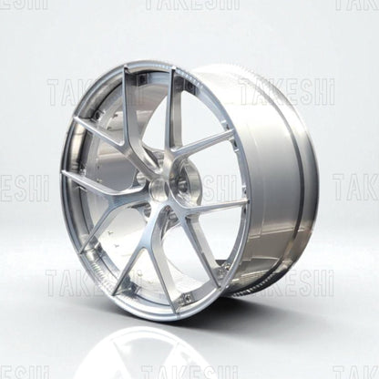 TAKESHI 武藤車藝｜BBS RIS 1:5 鋁合金鍛造鋁圈模型｜高仿真輪圈擺件