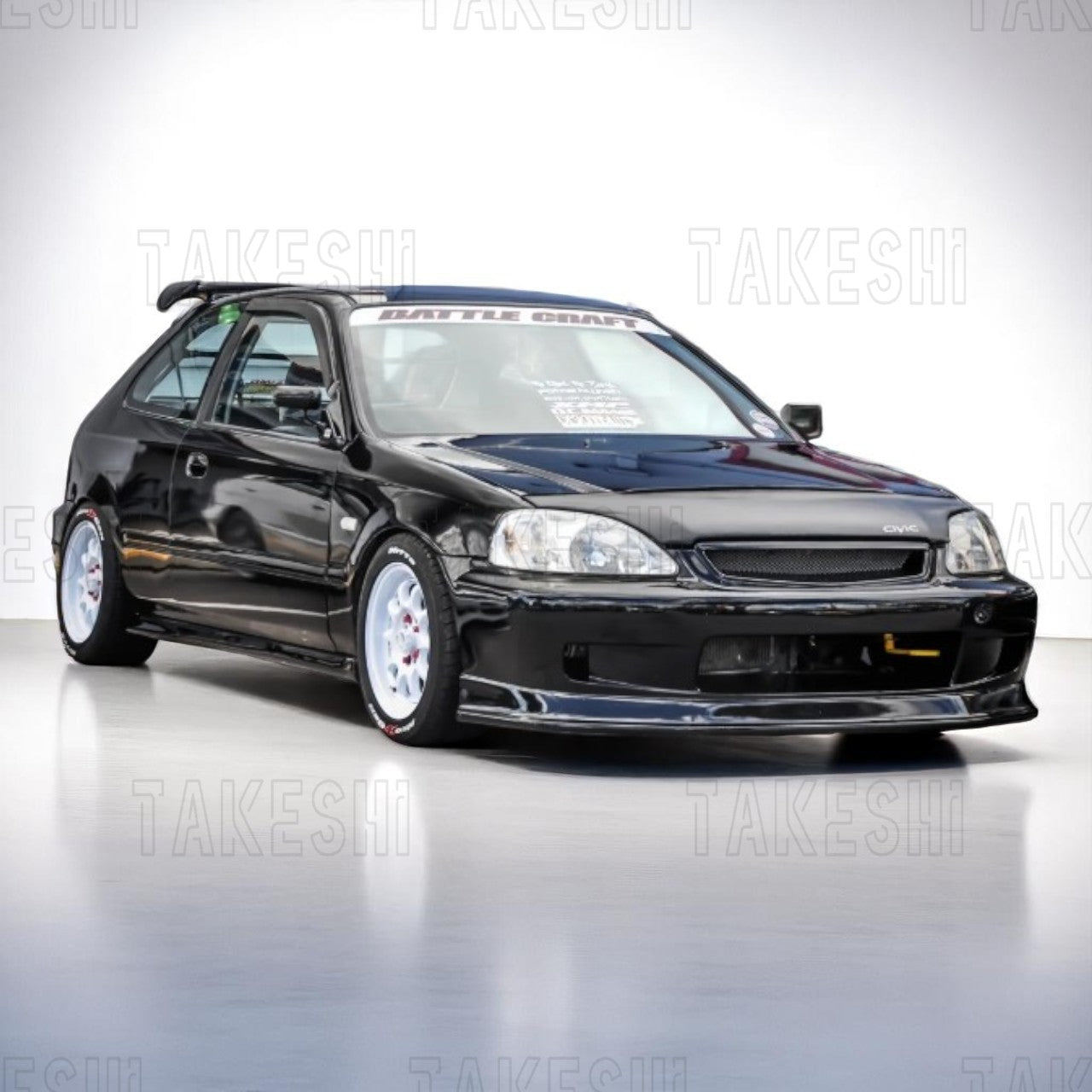 TAKESHI 武藤車藝｜99–00 HONDA CIVIC K8 小改款 JB 前下巴｜PU 空力套件｜K8 專用 前下擾流