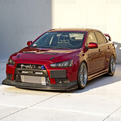 TAKESHI 武藤車藝｜08–15 MITSUBISHI LANCER EVO10／EVO X CZ4A VT 前下巴｜PU 空力套件