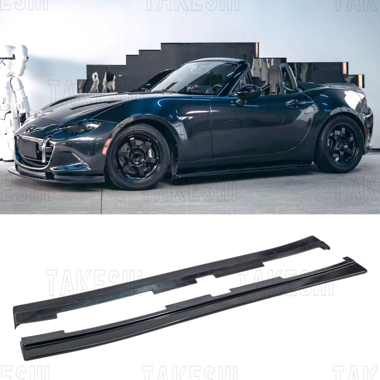 TAKESHI 武藤車藝｜16–25 MAZDA MX-5 ND TYPE-A 側裙｜PU 空力套件｜MX5 ND 專用 側裙延伸