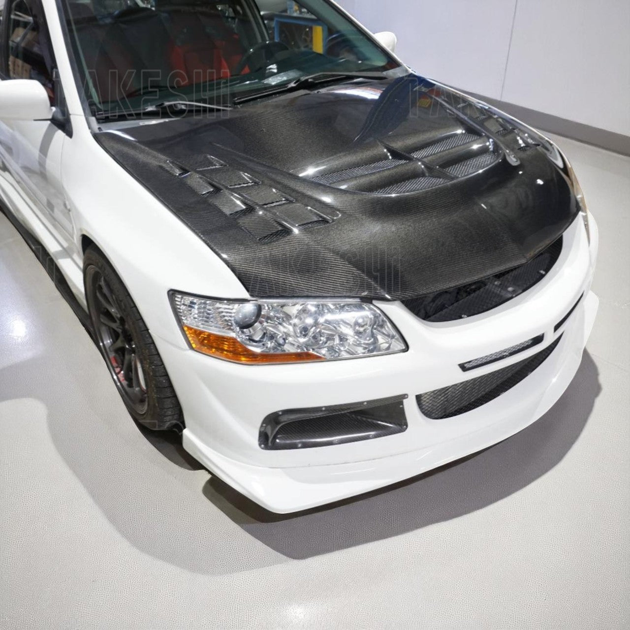 TAKESHI 武藤車藝｜03–05 MITSUBISHI LANCER EVO8 CT9A VAR 前下巴｜PU 空力套件