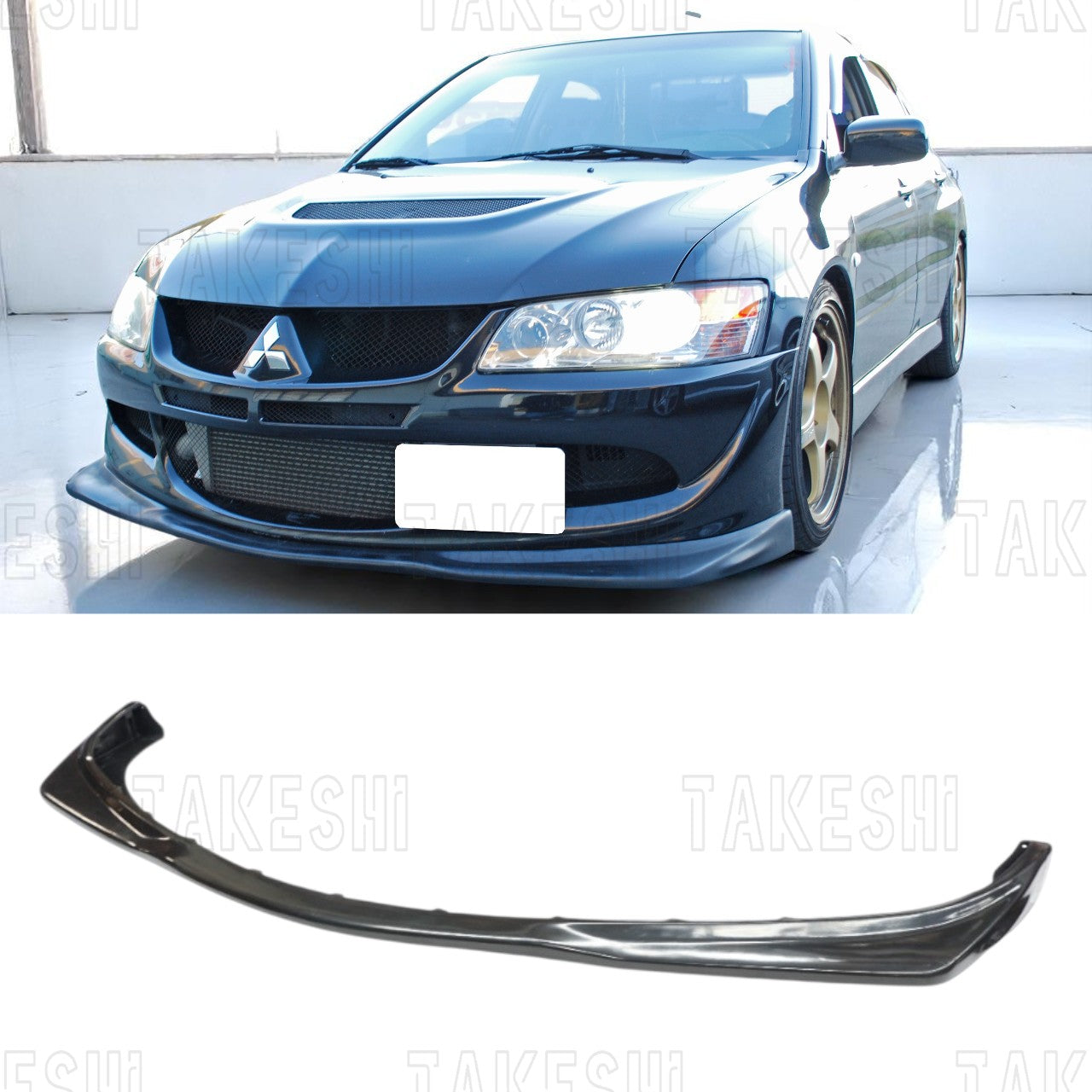 TAKESHI 武藤車藝｜03–05 MITSUBISHI LANCER EVO8 CT9A VAR 前下巴｜PU 空力套件