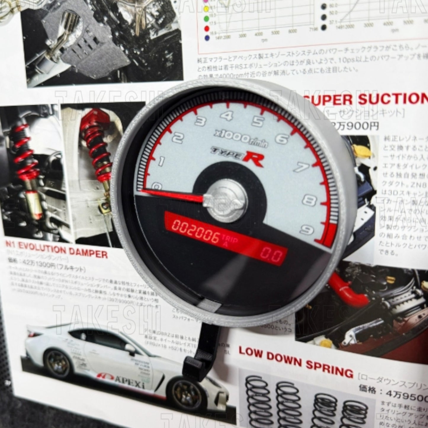 TAKESHI 武藤車藝｜HONDA CIVIC TYPE R FD2｜重量聯動轉速表鑰匙掛勾