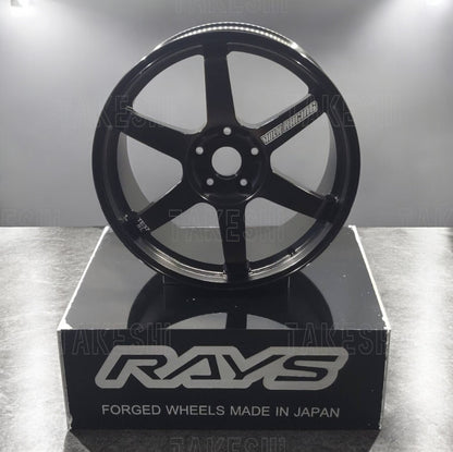 TAKESHI 武藤車藝｜RAYS TE37 1:5 鋁合金鍛造鋁圈模型｜高仿真輪圈擺件