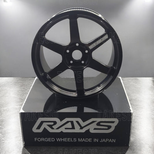 TAKESHI 武藤車藝｜RAYS TE37 1:5 鋁合金鍛造鋁圈模型｜高仿真輪圈擺件