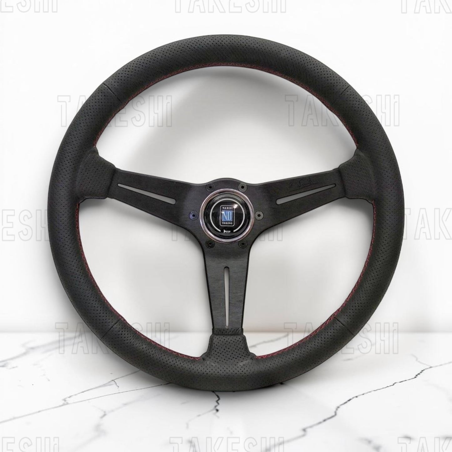 NARDI｜Deep Corn 350mm 黑幅打孔真皮｜改裝方向盤