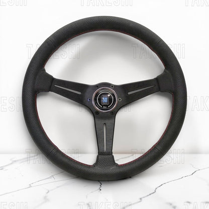 NARDI｜Deep Corn 350mm 黑幅打孔真皮｜改裝方向盤