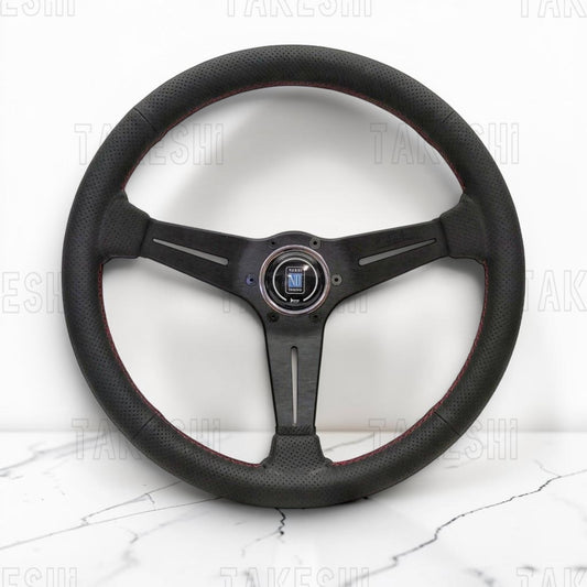 NARDI｜Deep Corn 350mm 黑幅打孔真皮｜改裝方向盤