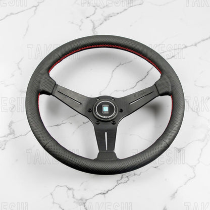 NARDI｜Deep Corn 350mm 黑幅打孔真皮｜改裝方向盤